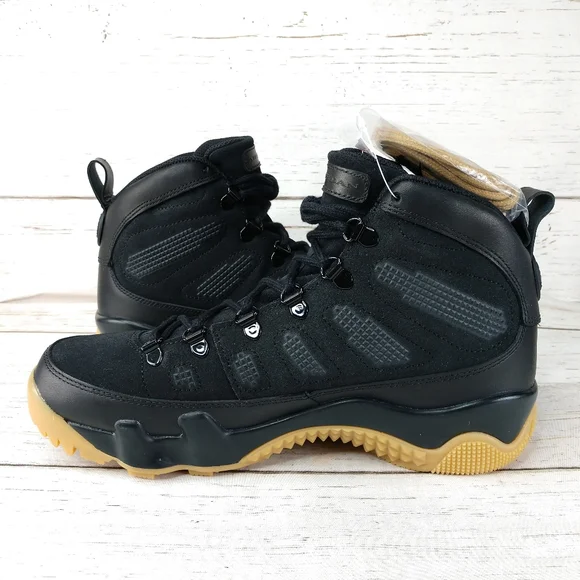 Air Jordan 9 Retro Boot NRG Black Light Brown Utility Activewear Sneakers - Picture 10 of 15